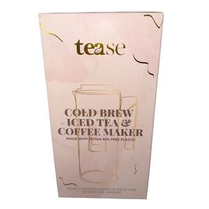Tease Cold Brew Iced Tea & Coffee Maker White Tritan BPA Free Pitcher Infuser
